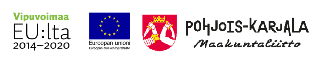 Euroopan aluekehitysrahaston ja Pohjois-Karjalan maakuntaliiton logot