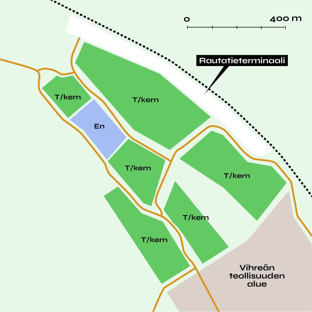 Vihreän teollisuuden alueen laajennus, uudet yritystontit Nurmeksessa
